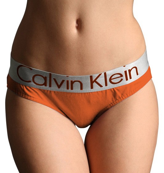 Slip Calvin Klein Mujer Steel Blateado Naranja